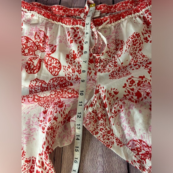 Old Navy Pink Red White Flower Cotton Cozy Cottagecore Lounge Pajama Pant XL - Picture 7 of 8
